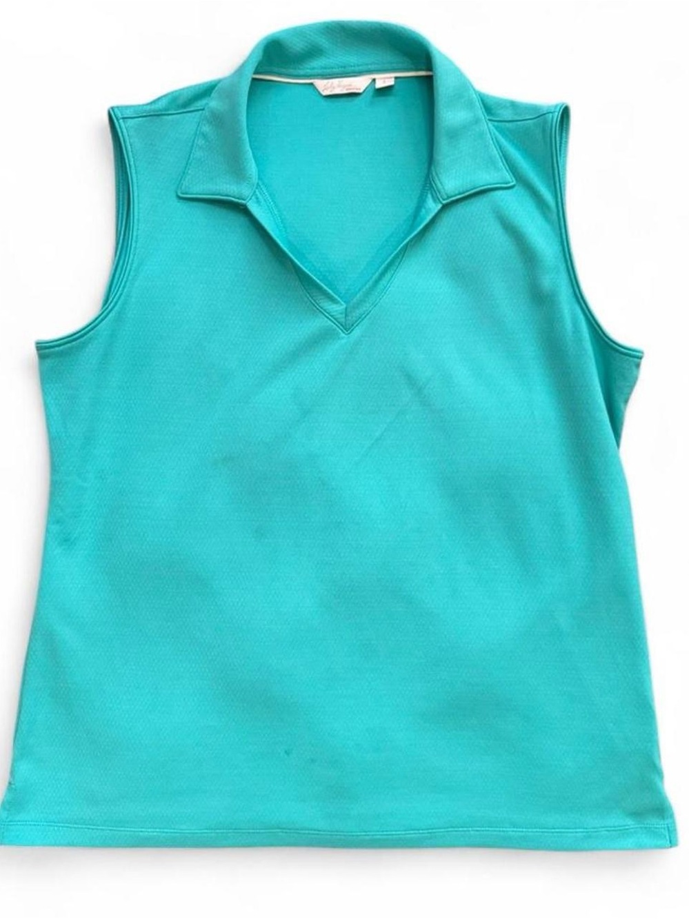 Lady Hagen Teal Sleeveless Polo Top with Light Gray Skort - Picture 7 of 8